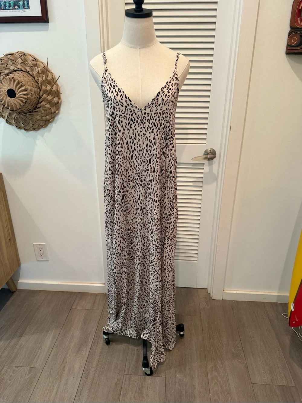 Lulu's Beige and Black Leopard Slip Maxi Dress